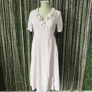 Light Pink Ruffled Wrap Midi Dress Super Cute